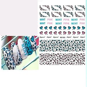 💌 BO/GO$6 Cheetah Nail Stickers pink blue